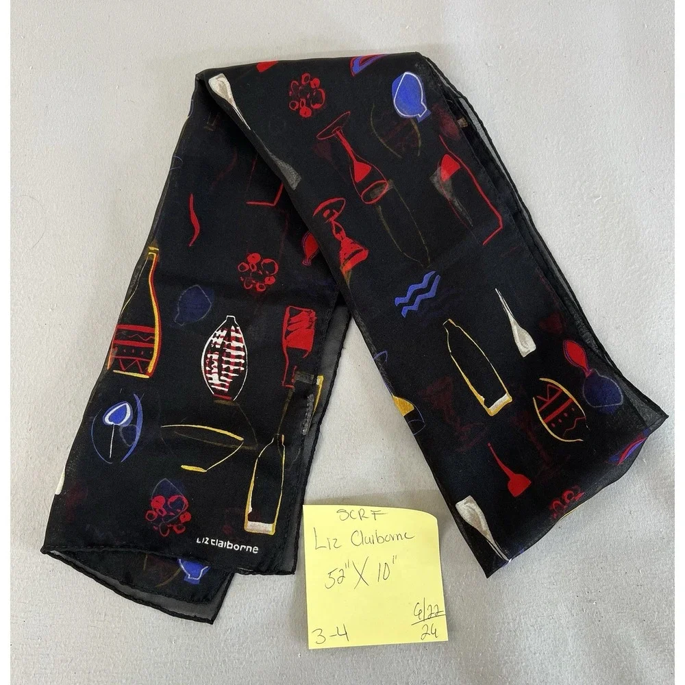 Liz Claiborne Women's Scarf‎ Rectangle Black 52x10